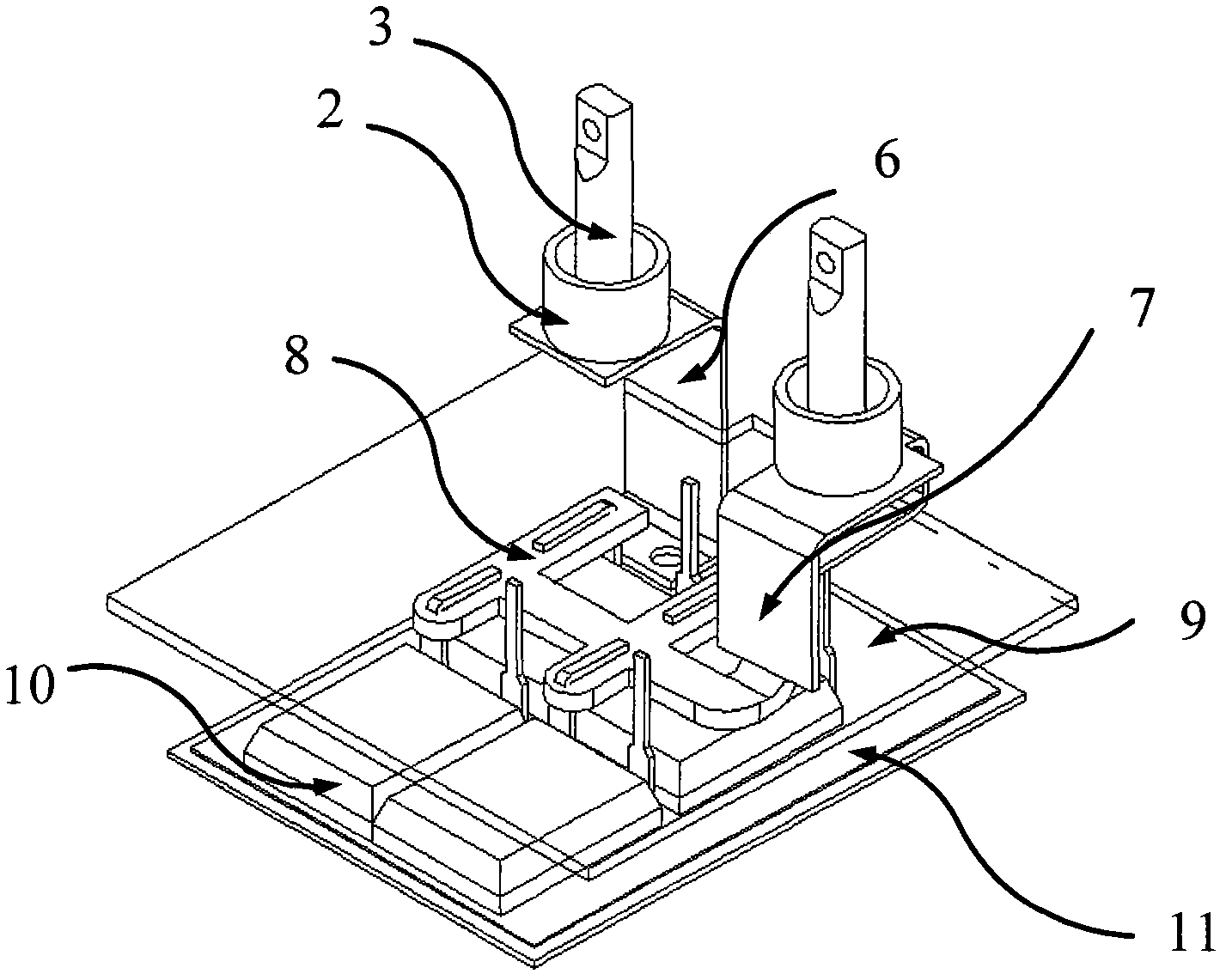 High-power DC solid-state power controller with integrated radiation structure