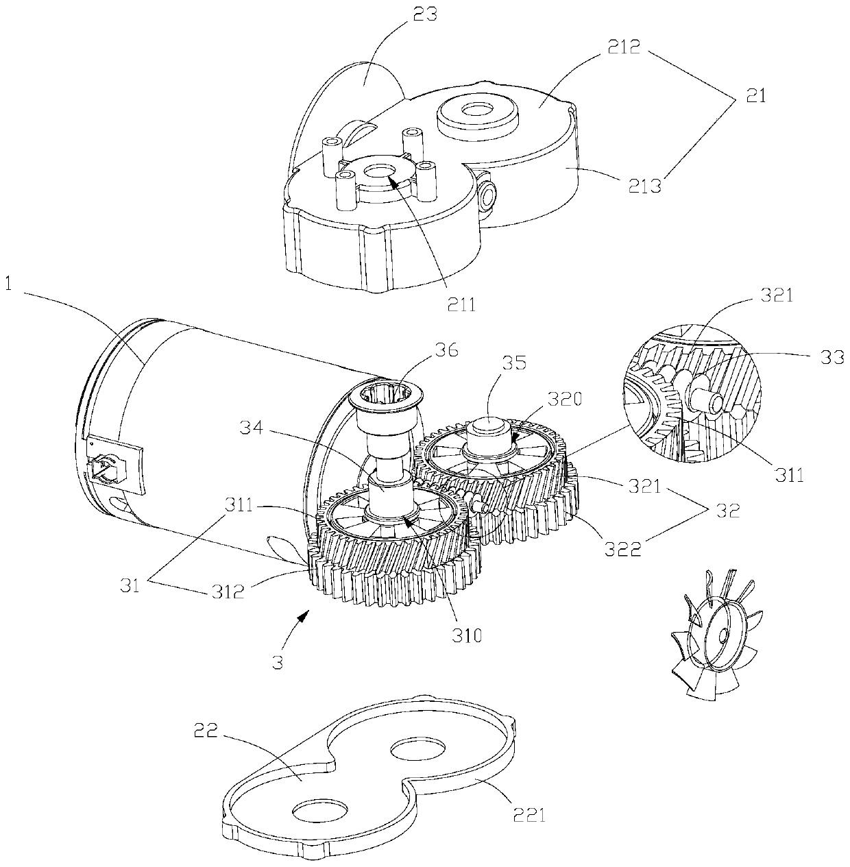 Driving mechanism and dough mixer