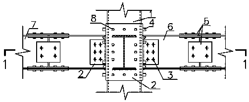 Square steel pipe column-h-shaped steel beam splicing outer sleeve connection method