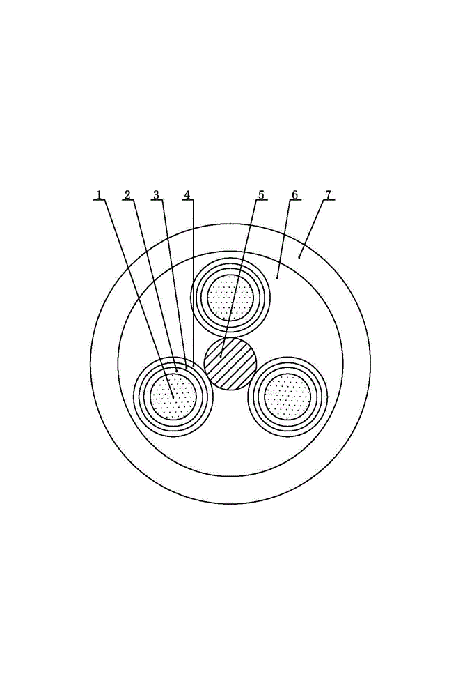 Strengthening tensile type longitudinal watertight degaussing cable for ships and warships and manufacturing method thereof