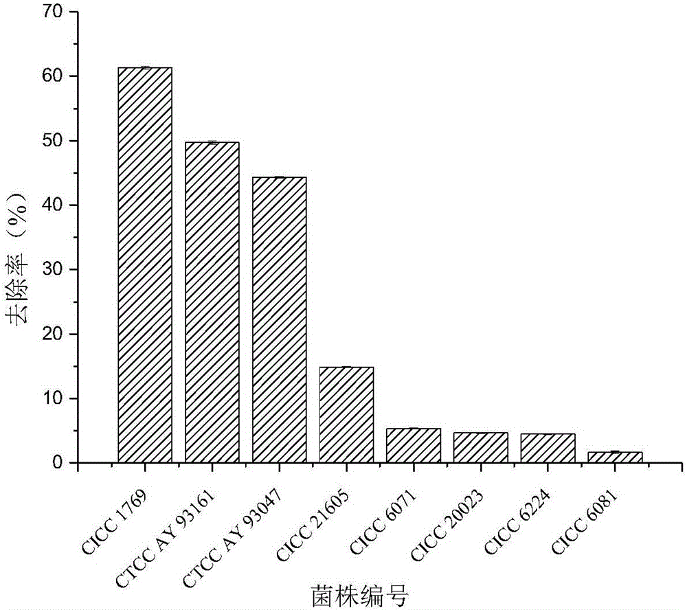 Method for removing patulin in orange juice by utilizing immobilized inactivated yeast cells of magnetic microspheres and application of method