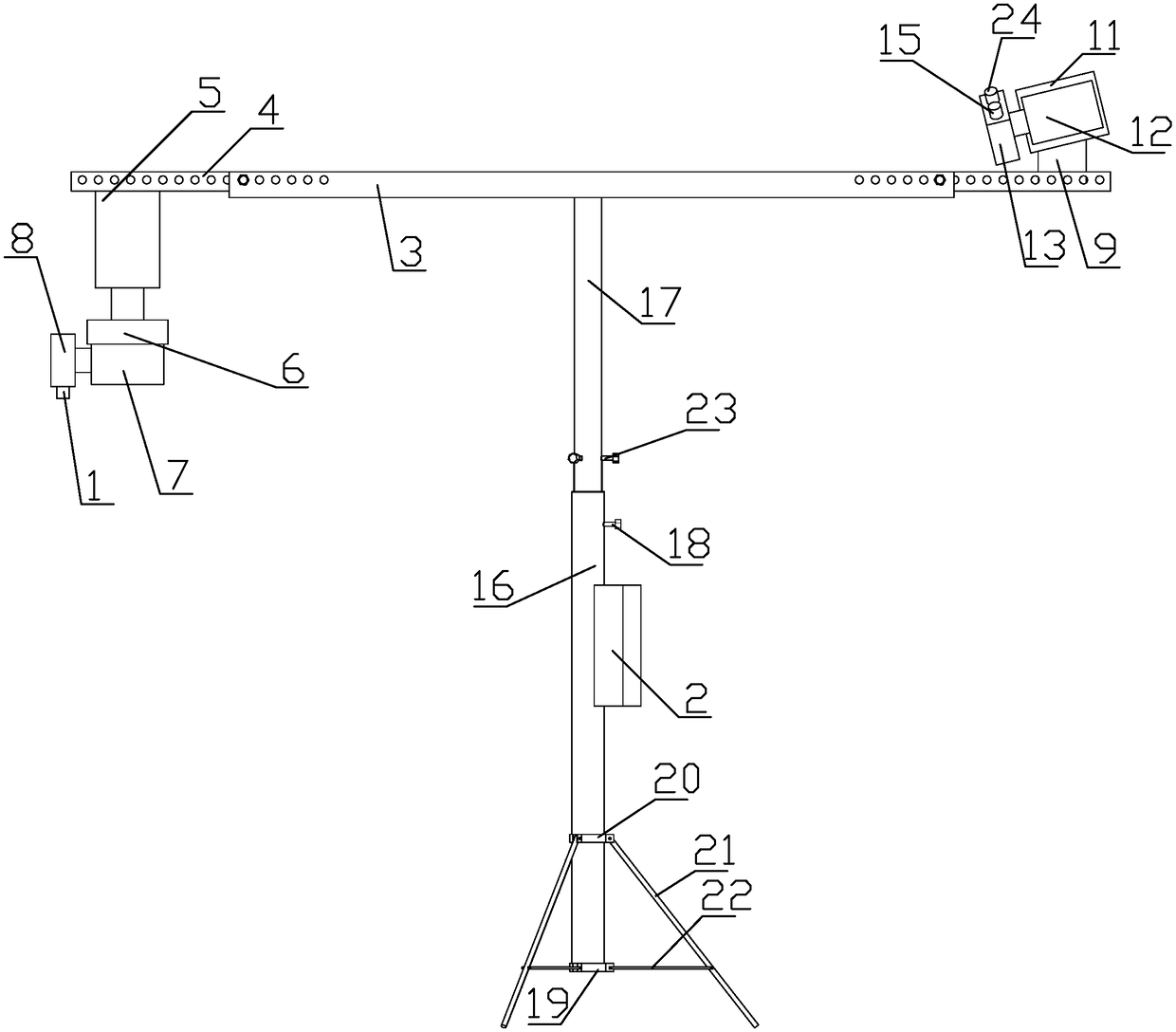 Crop growth multi-angle remote sensing spectral detection device and use method thereof