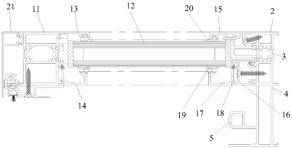 Sliding door-and-window edge fixing structure