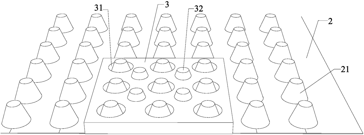 Grille, roof greening device and roof greening method