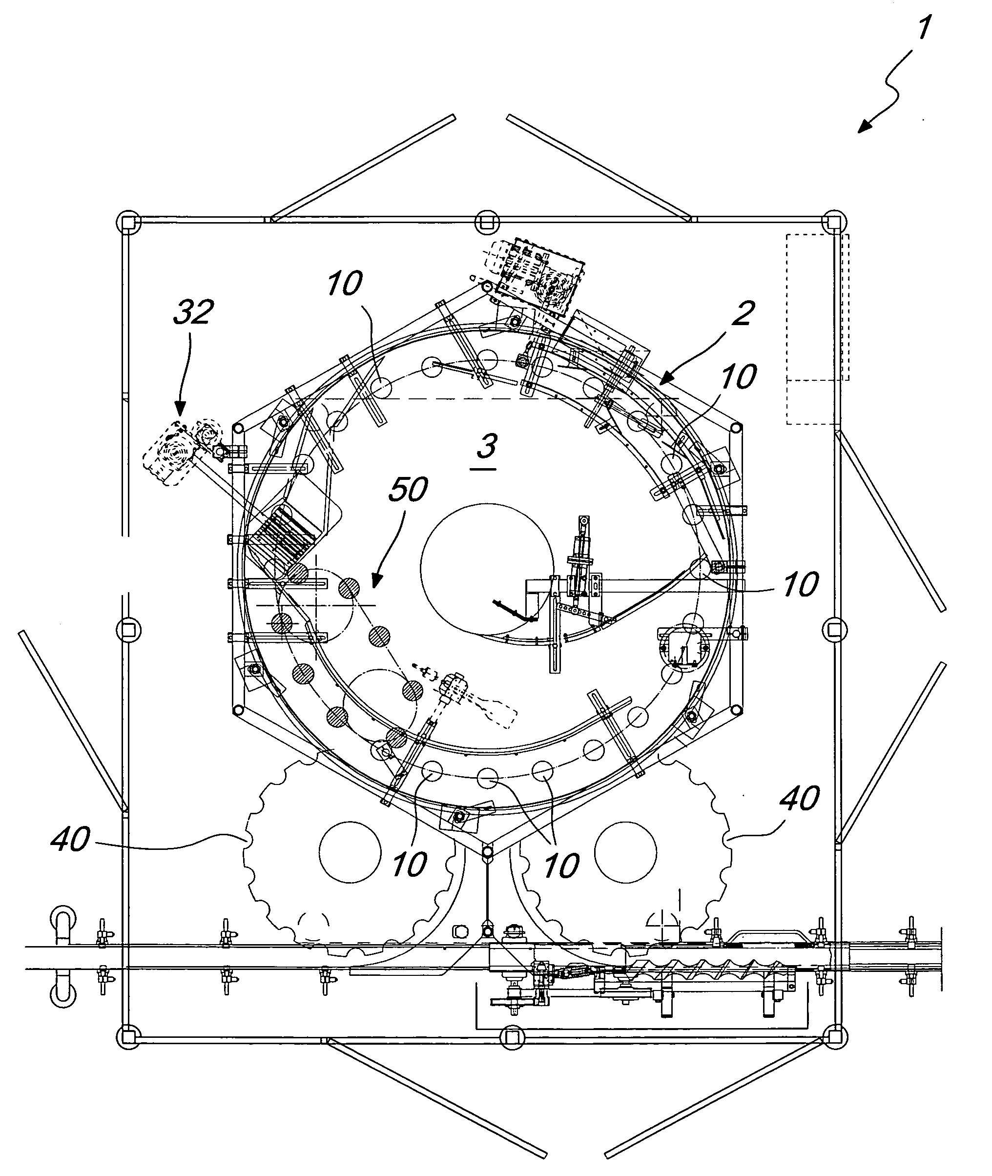 Circular filling machine particularly for slender and elongated products