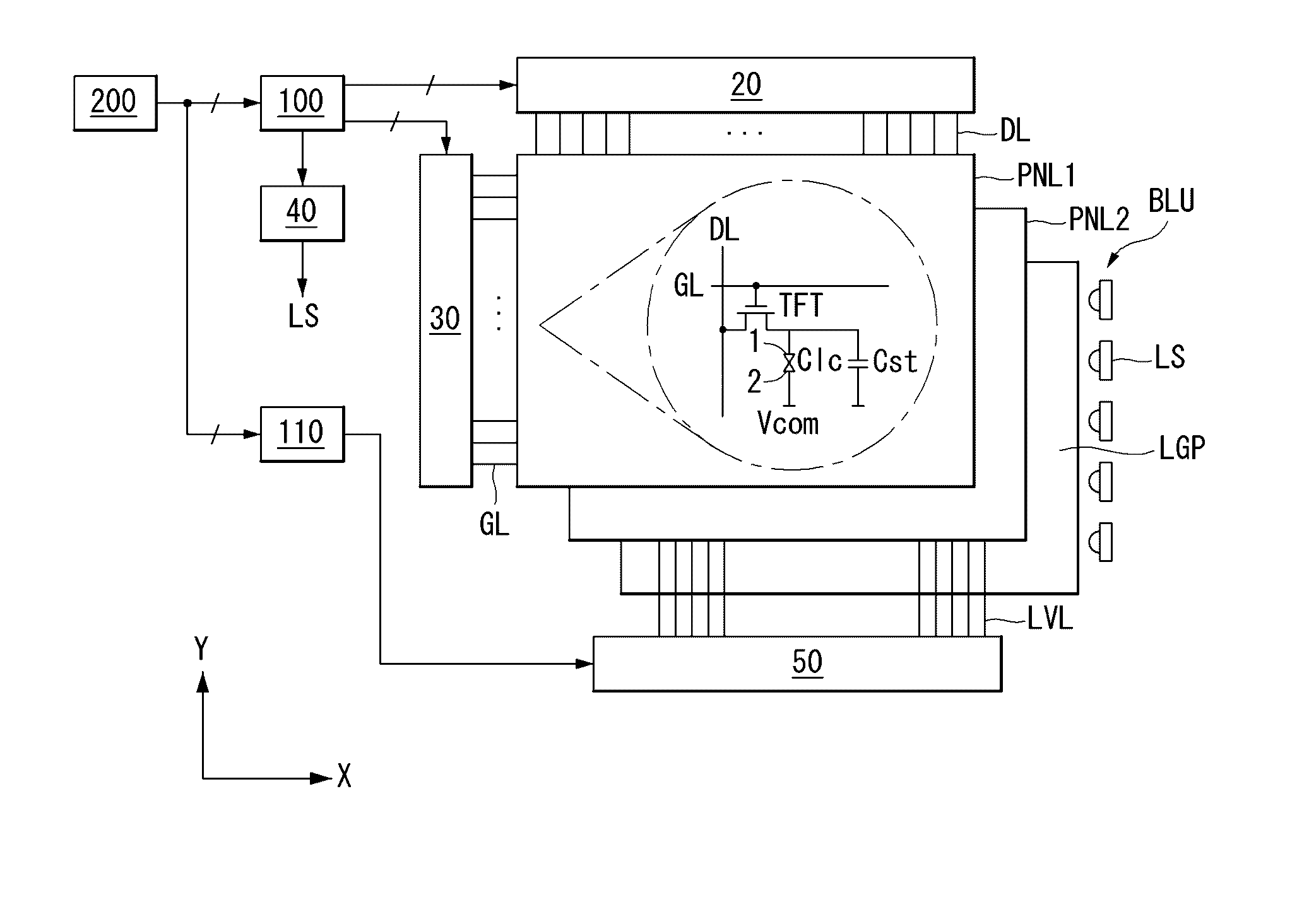 Light valve panel and liquid crystal display using the same