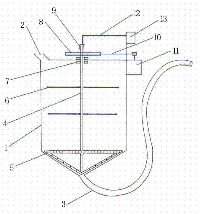 Dyeing agitating machine for sweet potato starch