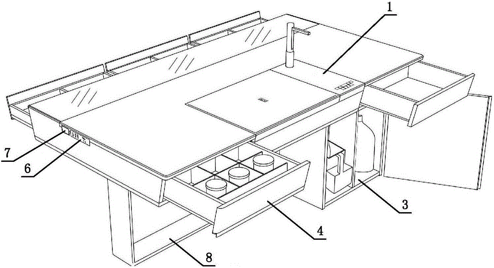 Multifunctional integrated tea table system