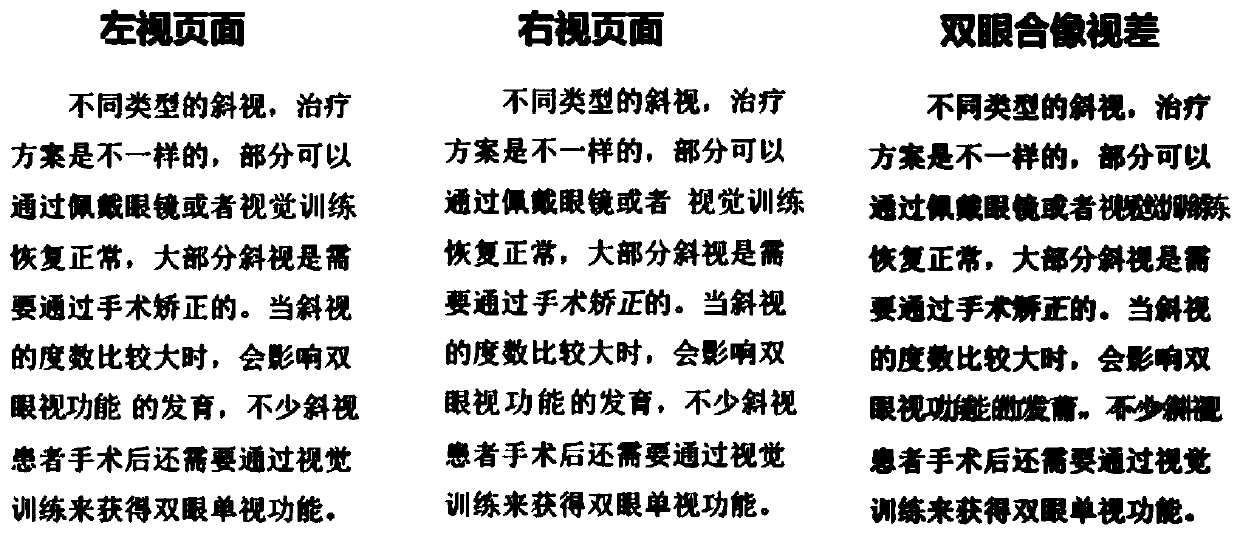 Reader for strabismus and visual function training based on divide sight control and adjusting and setting method of reader