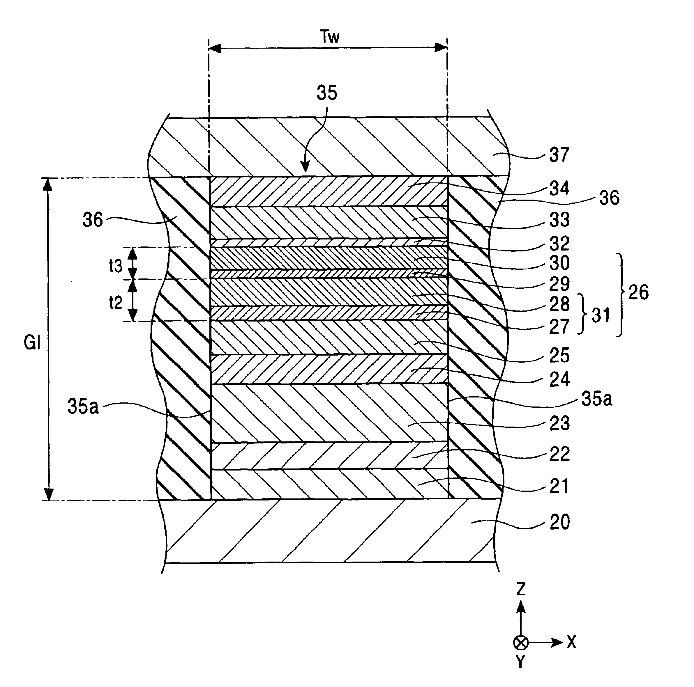 CPP mode magnetic sensing element including a multilayer free layer biased by an antiferromagnetic layer