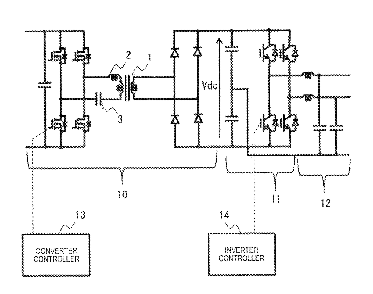 Power conversion apparatus with frequency operation change based on input voltage