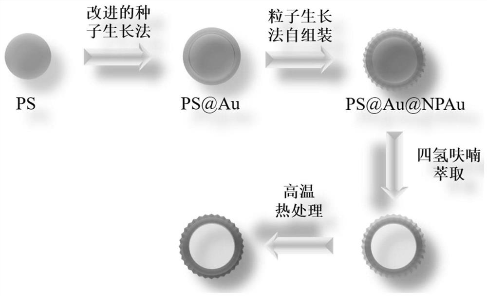 A kind of micron gold cage shell structure material with broadband absorption characteristics and its preparation