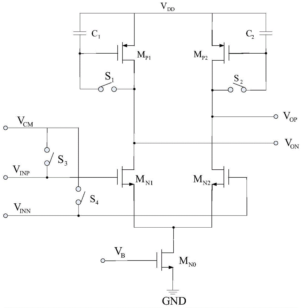 The preamplifier circuit of the cmos comparator