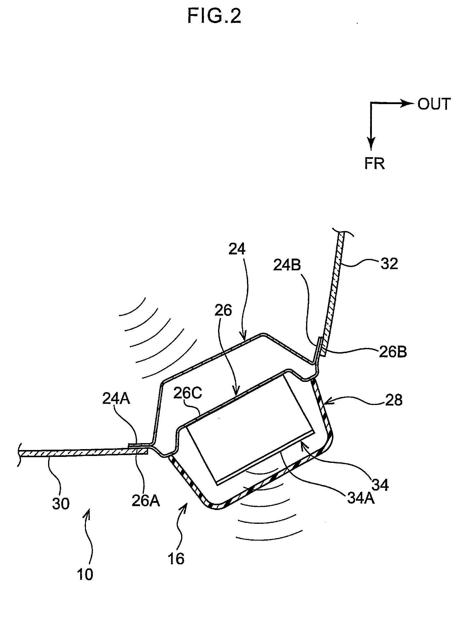 Placement structure for peripheral information detecting sensor, and self-driving vehicle