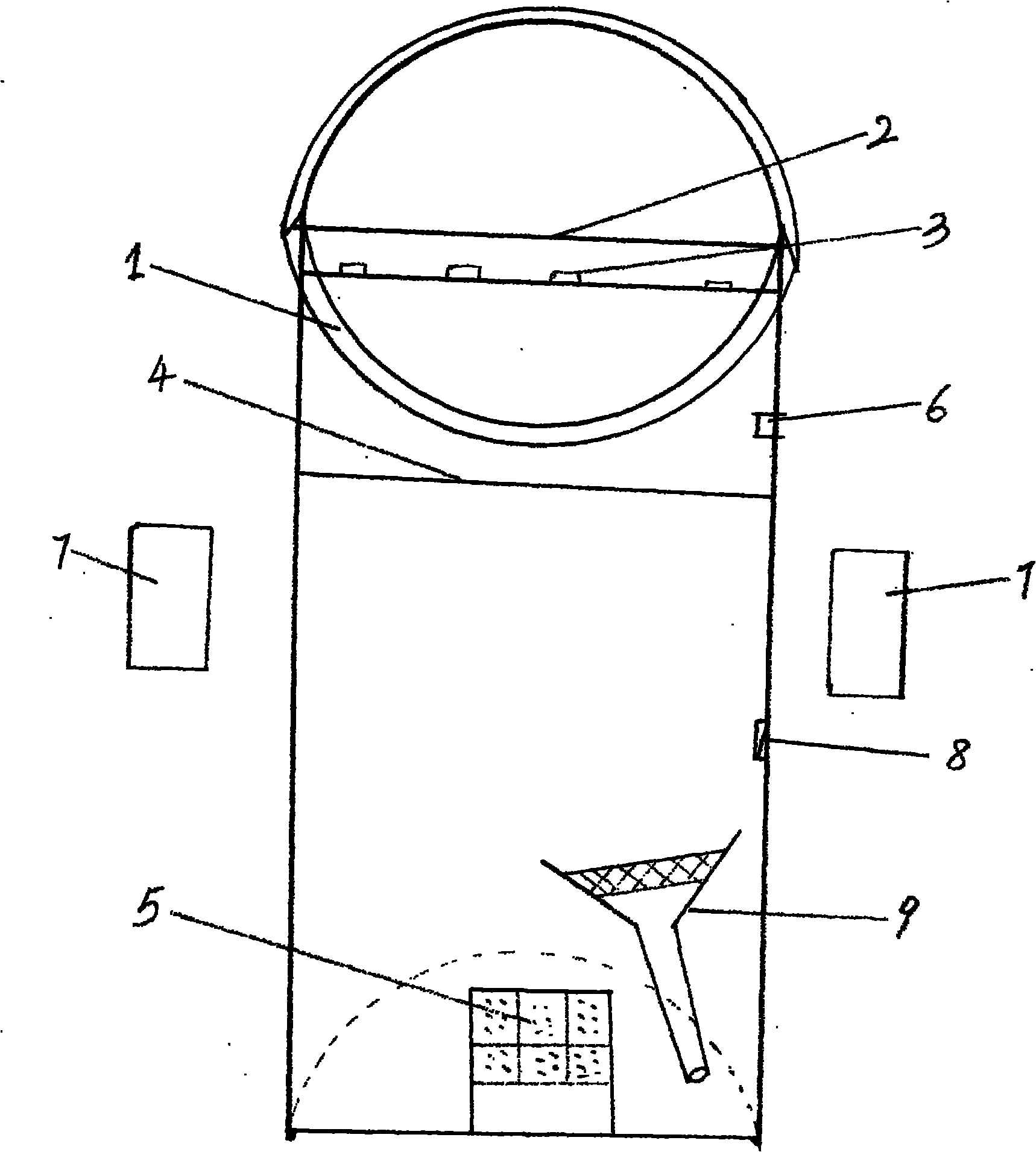 Multifunctional sand painting device adopting circular earth building and cold cathode tubes