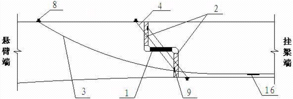 Beam falling prevention reinforcing device of beam type bridge suspended beam section