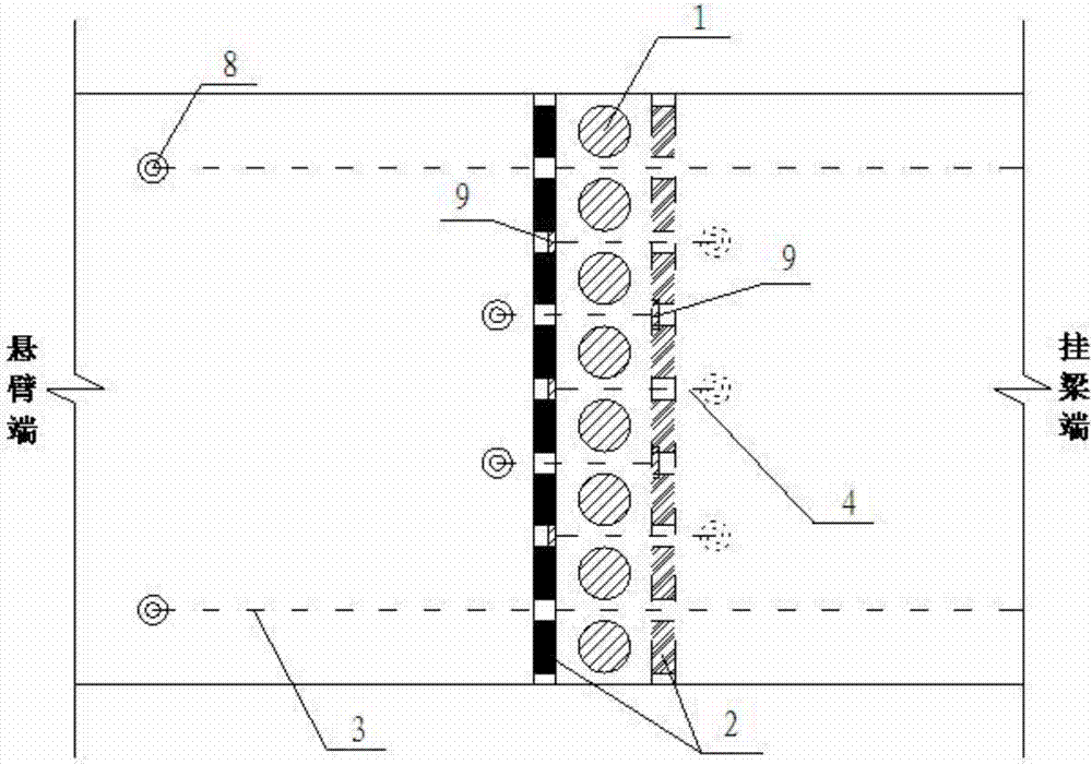 Beam falling prevention reinforcing device of beam type bridge suspended beam section