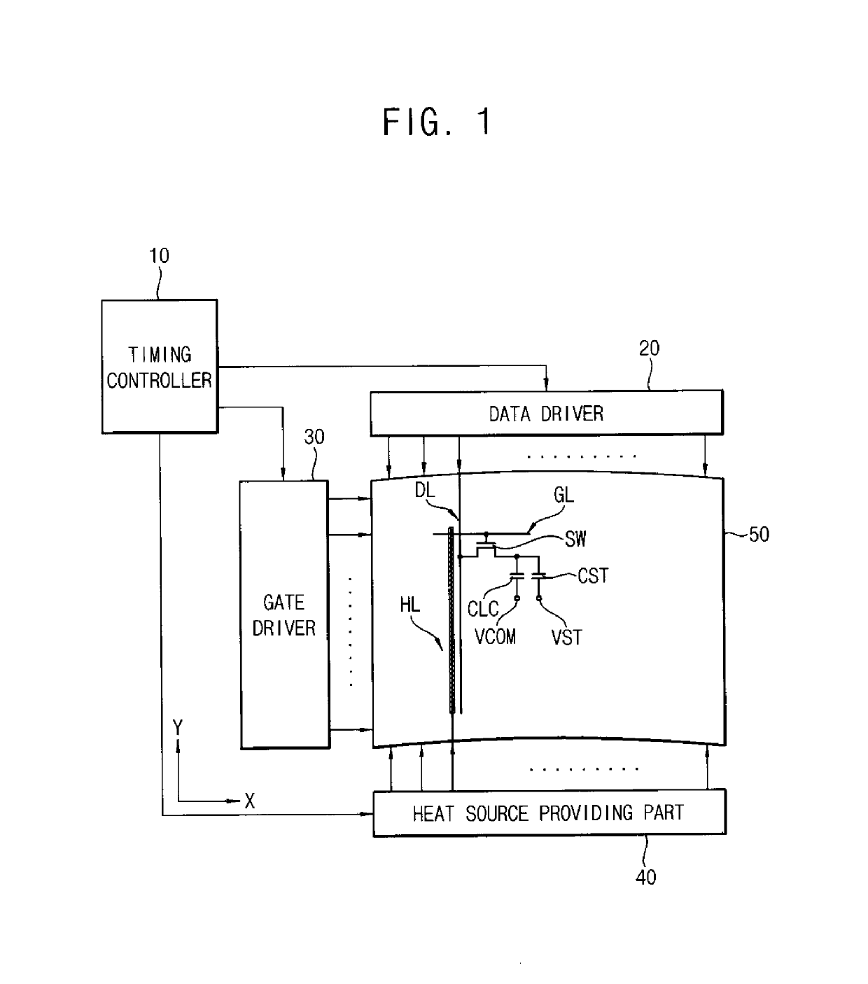 Curved liquid crystal display panel and curved display device having the same