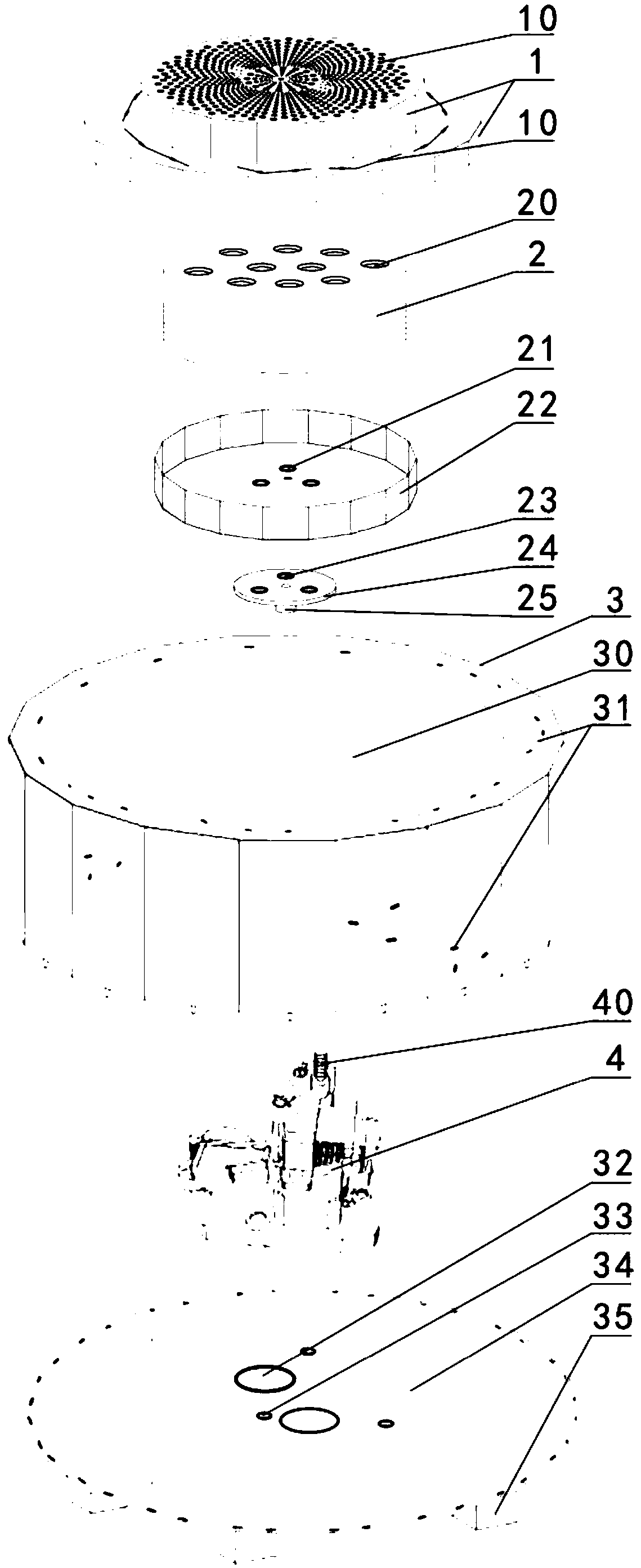 Assembled rotary music lamplight base