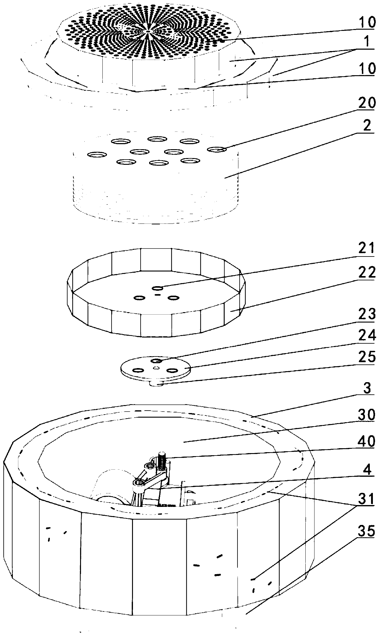 Assembled rotary music lamplight base