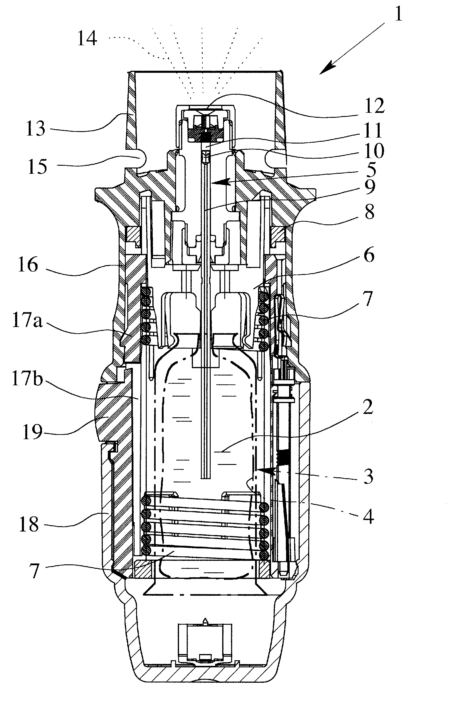 Atomizer and method of atomizing fluid with a nozzle rinsing mechanism