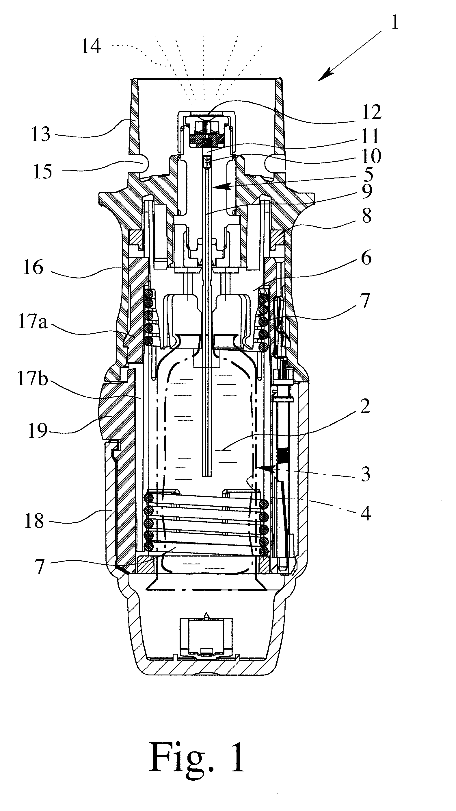 Atomizer and method of atomizing fluid with a nozzle rinsing mechanism