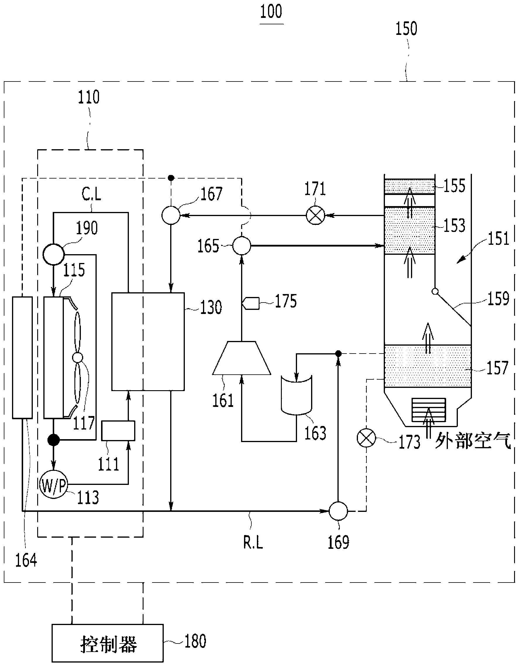 Heat pump system for vehicle