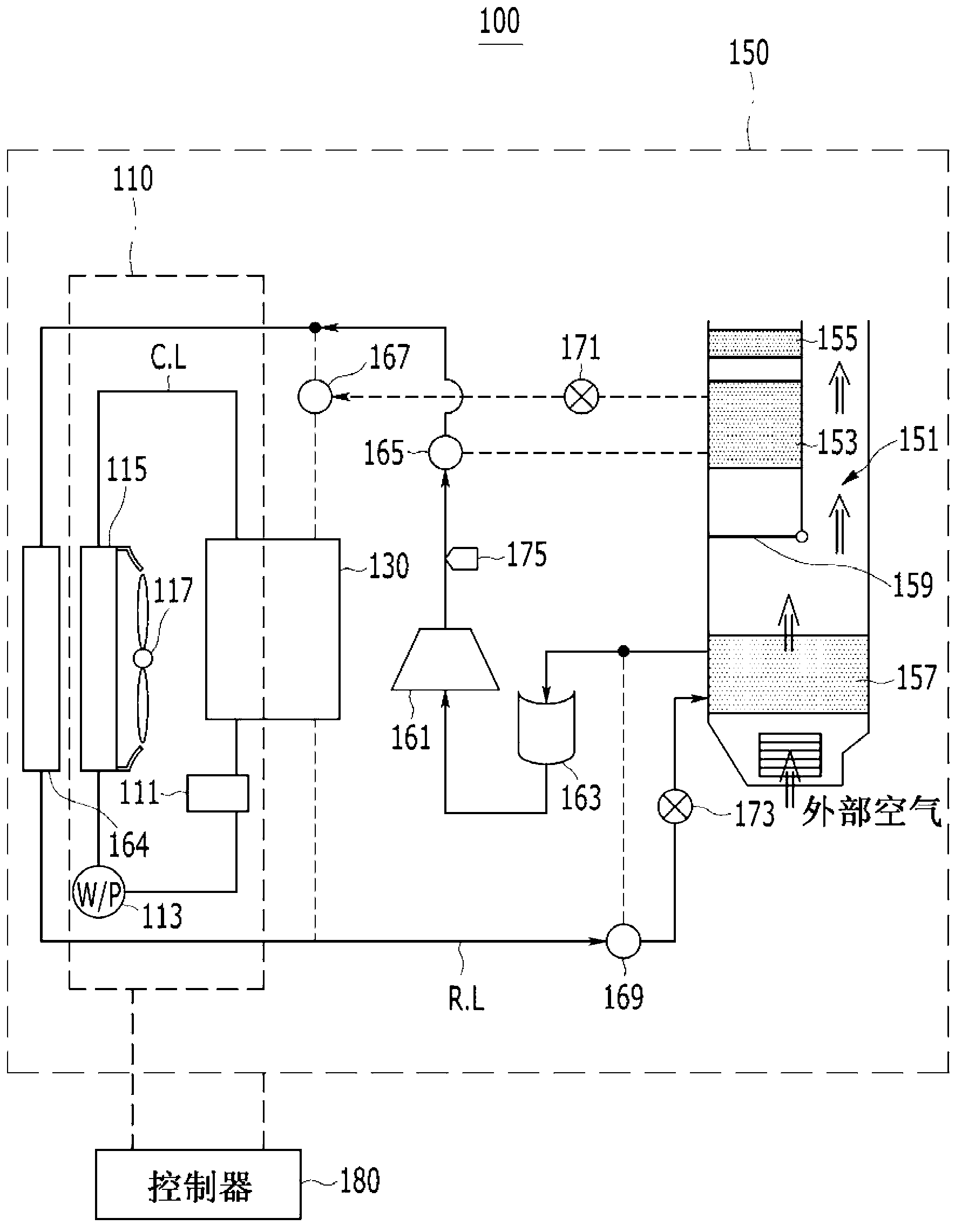 Heat pump system for vehicle