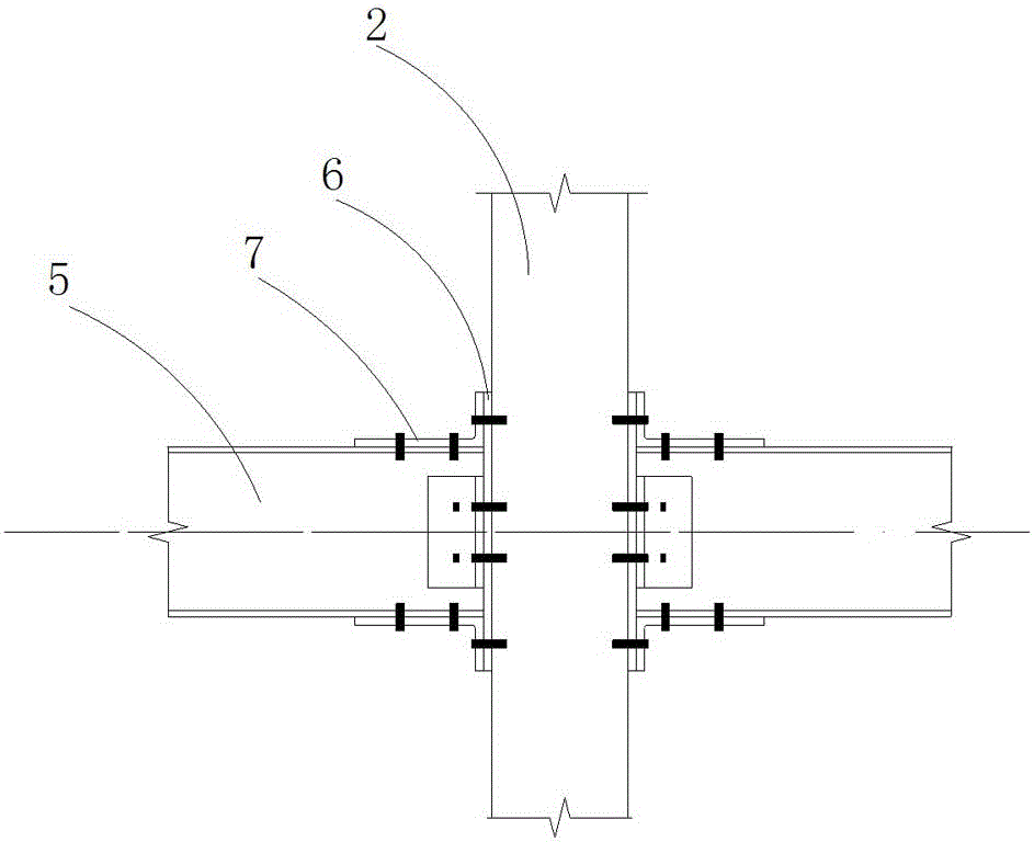 Steel frame integrated member for concrete core tube structures and assembly method thereof