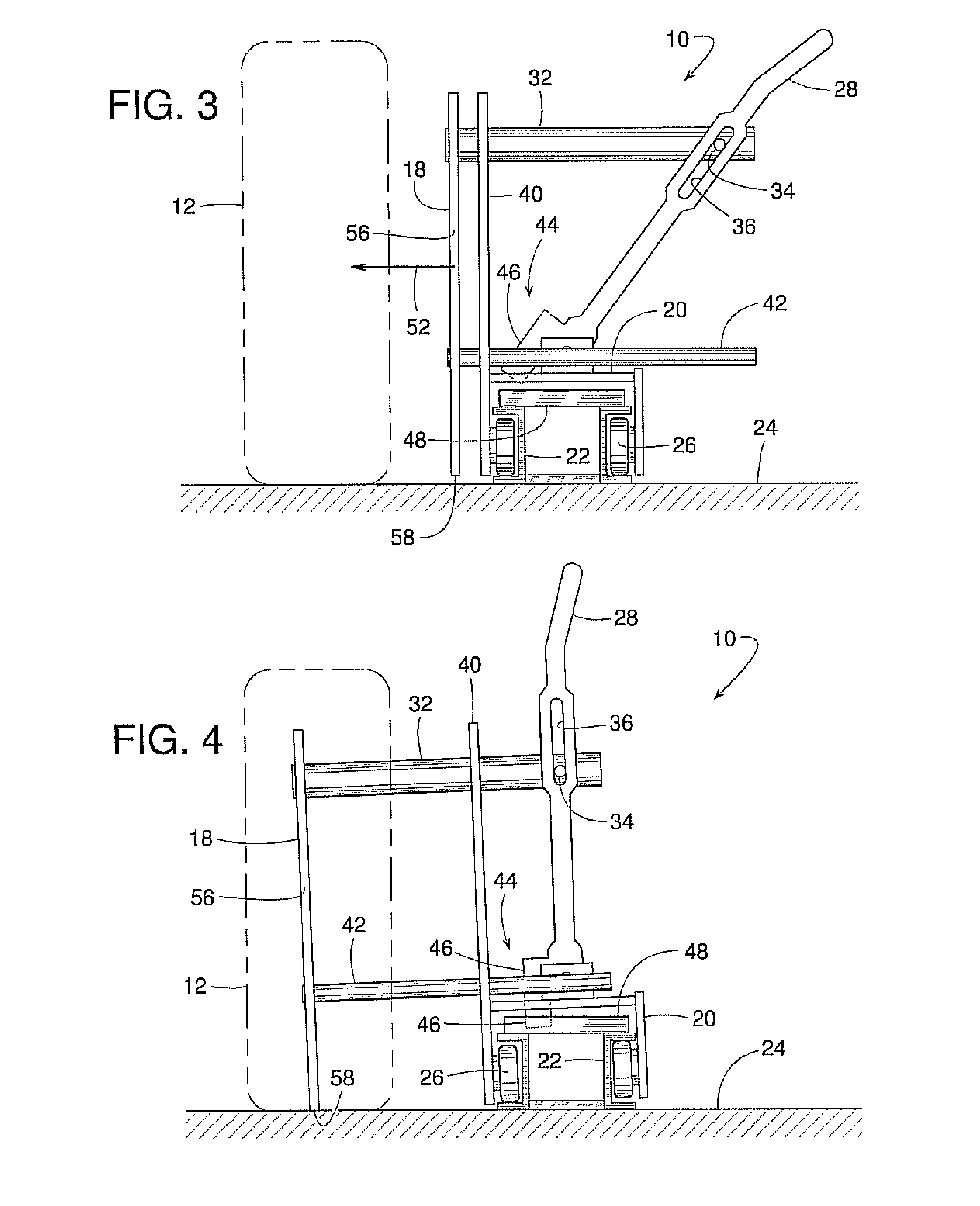 Manual wheel chocks with automatic positive locking