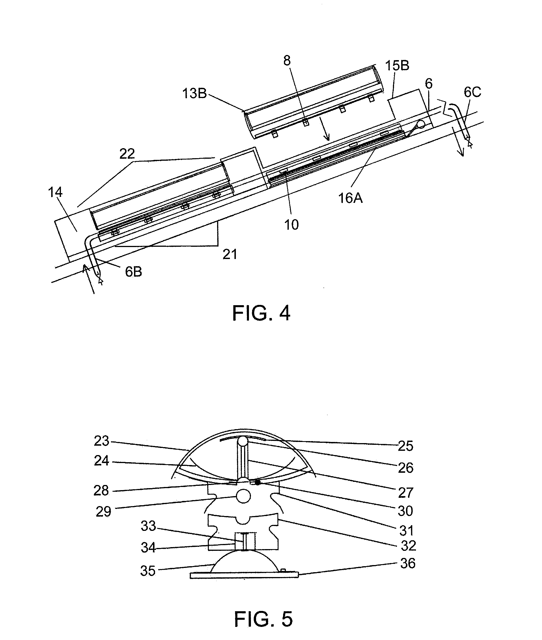 Solar Energy Collection Device for Tiled Roofs, and a Method for Mounting the Same