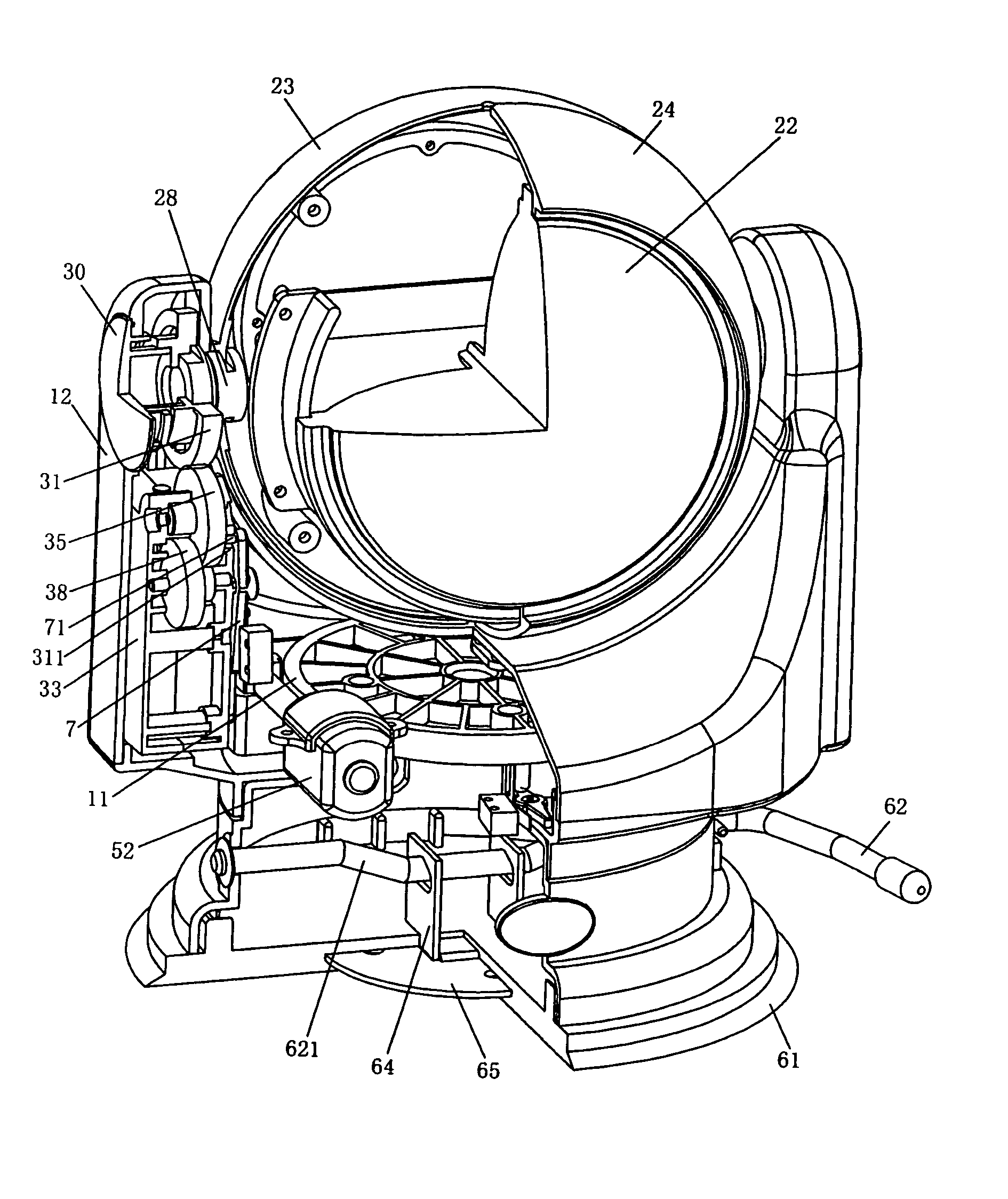 Remote control assembly comprising a signal light and a spotlight