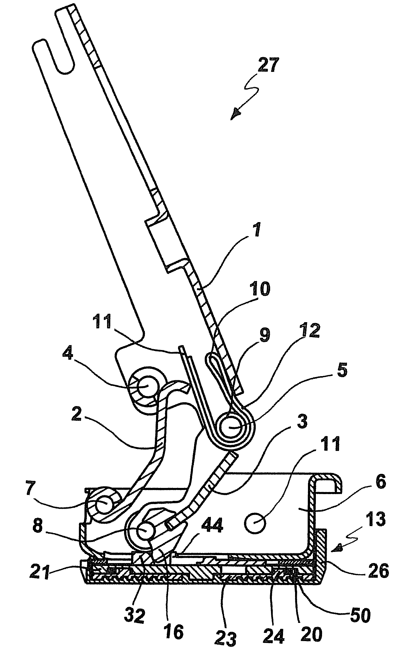 Furniture hinge with damping device