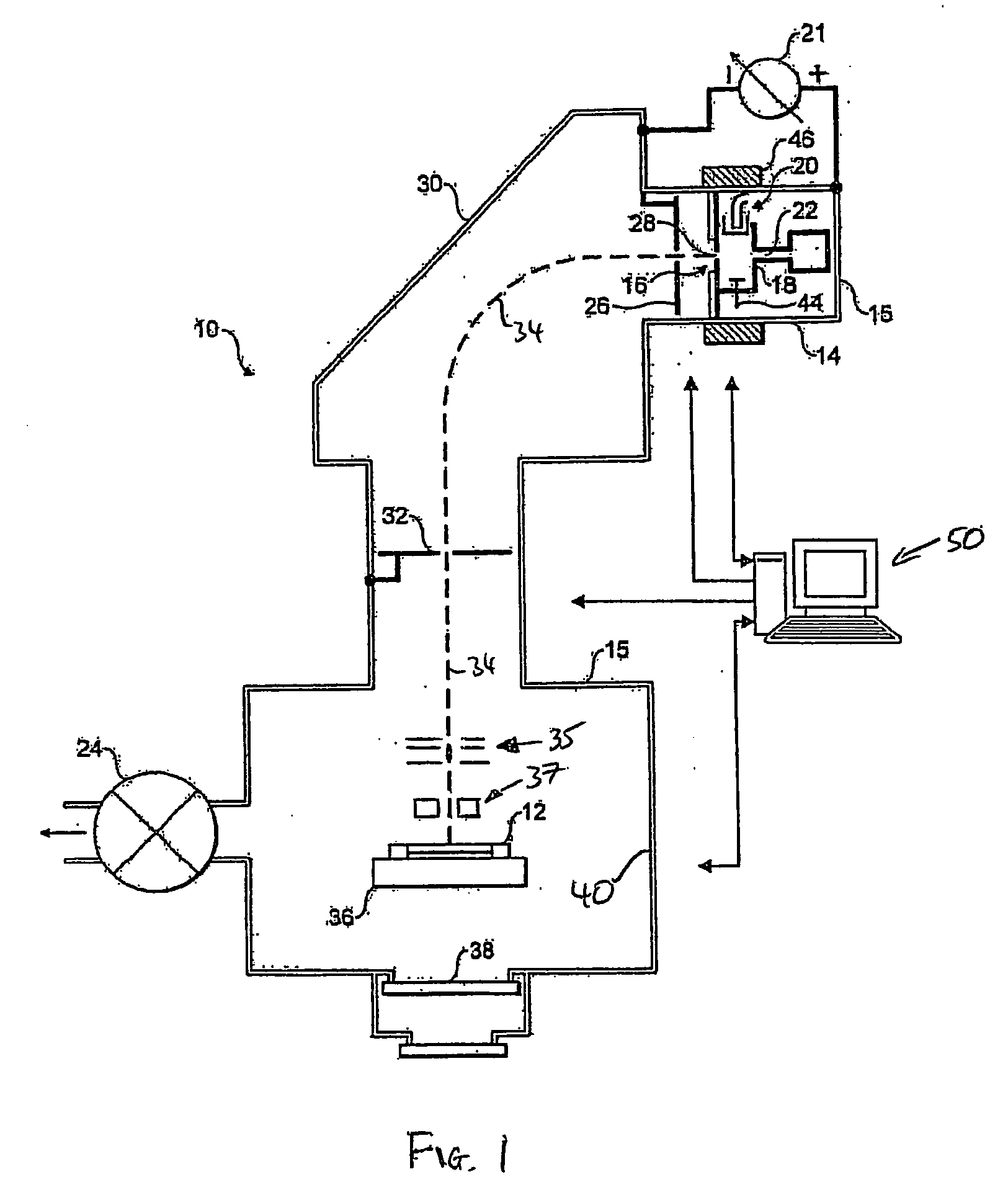 Ion beam monitoring arrangement