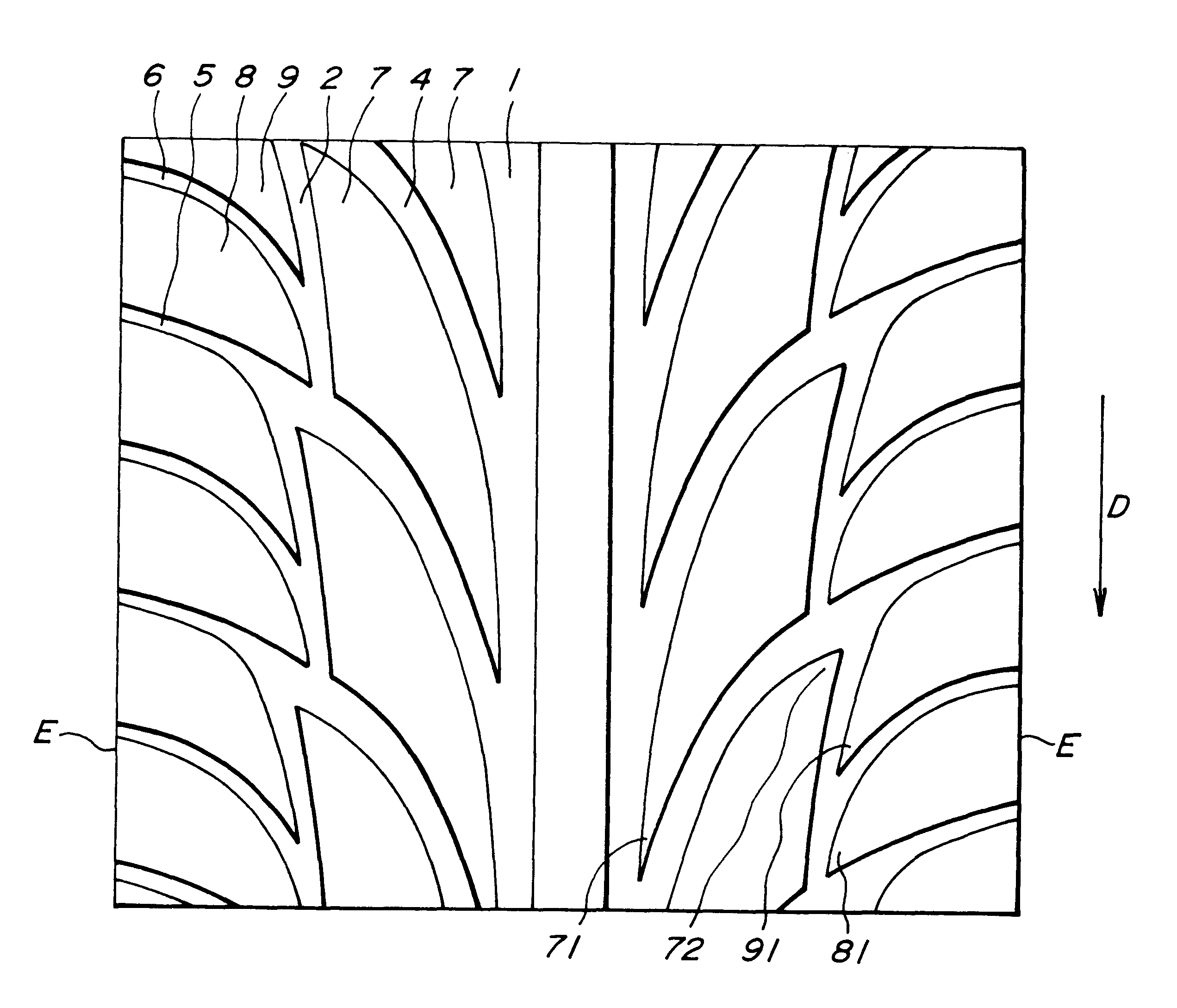 Pneumatic radial tire including beveled acute angle corner portions