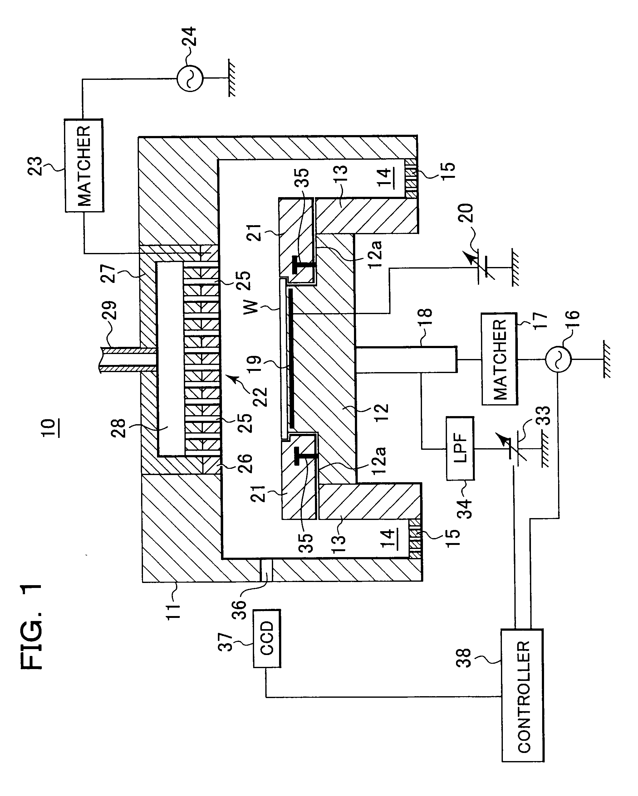 Plasma processing apparatus and method of plasma distribution correction