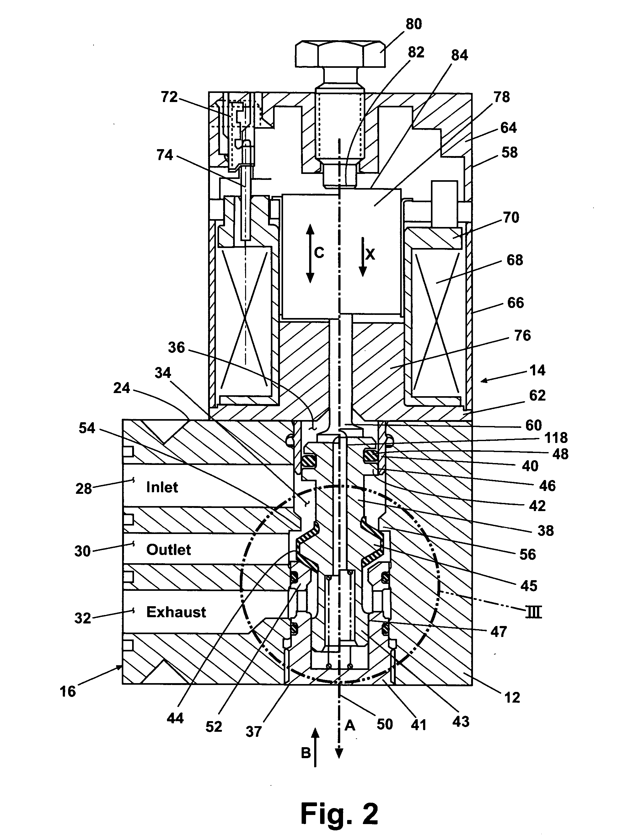 Directly operated pneumatic valve having a differential assist return