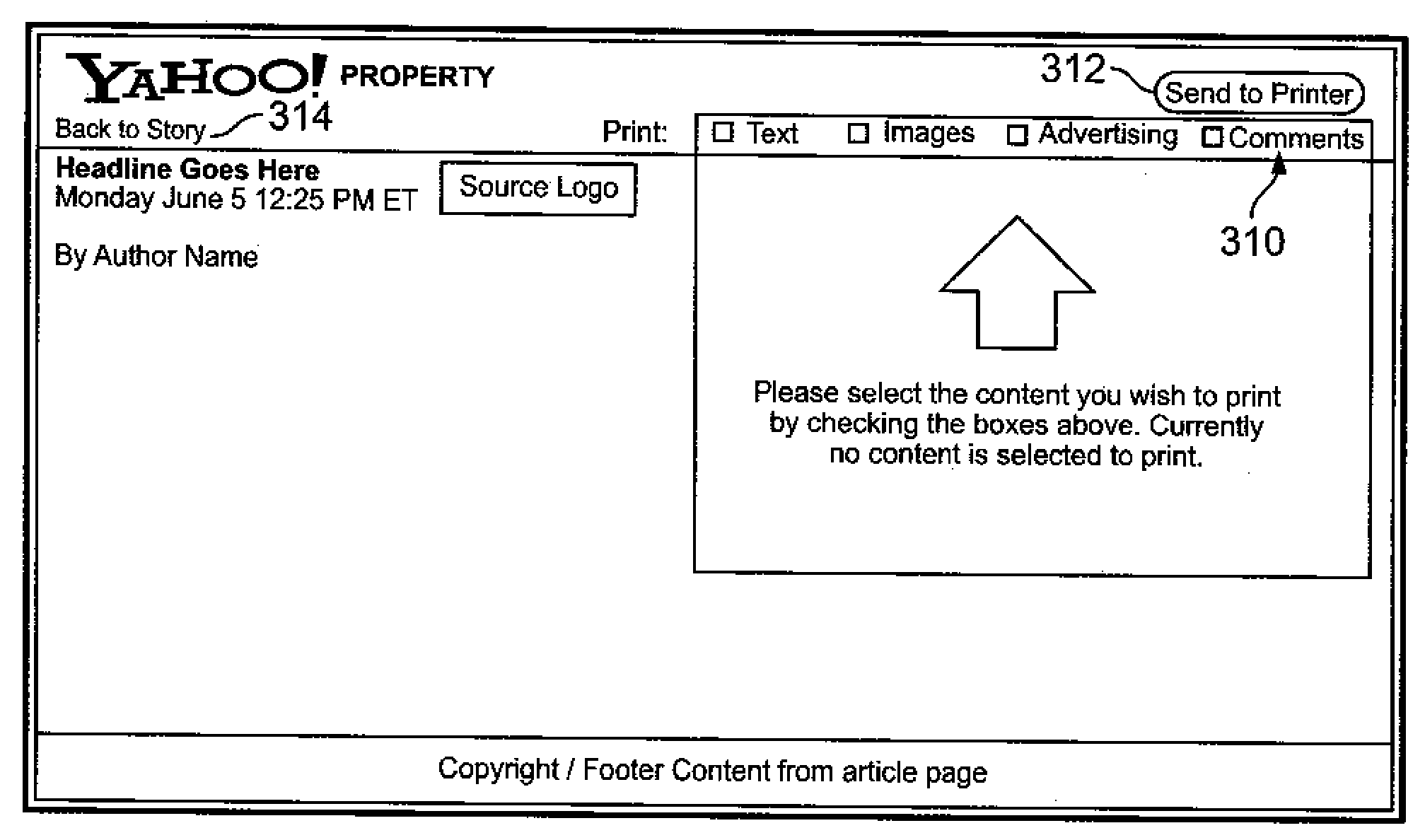 User-controlled print friendly page