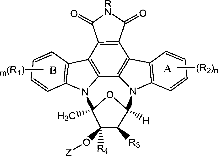 Semisynthetic method of staurosporine derivative