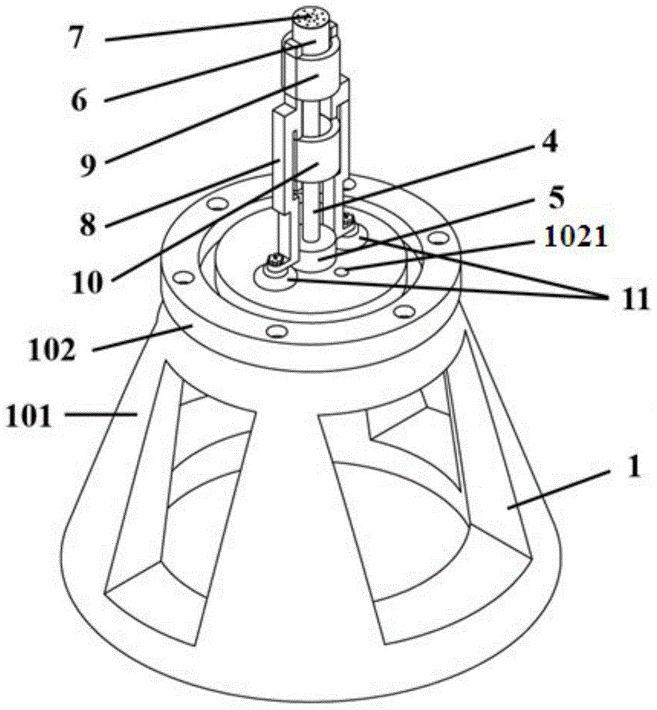 Chromium-doped zinc selenide monocrystal Bridgman growth device and method