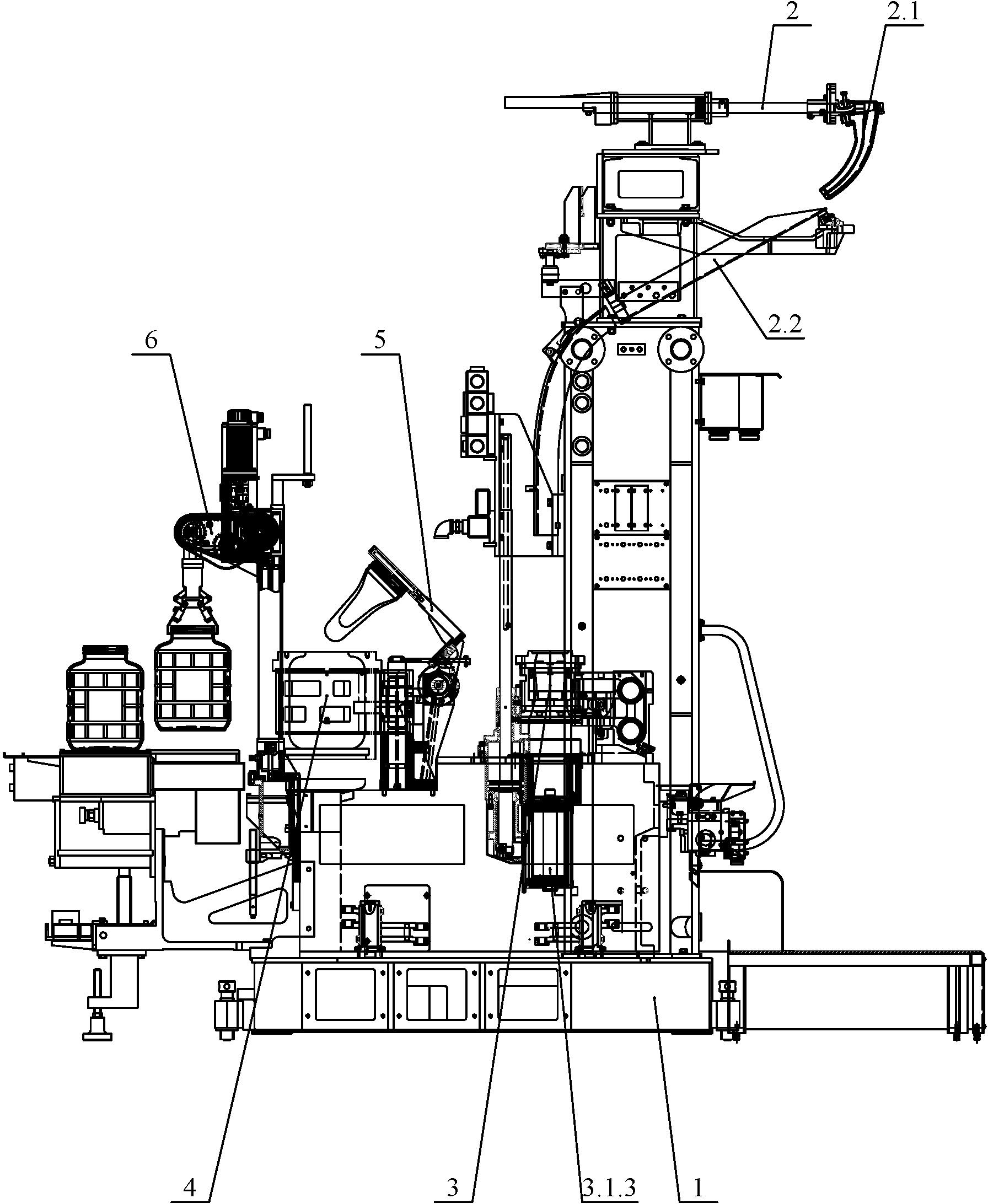 Bottle-making machine and production process for manufacturing extra-large glass bottles