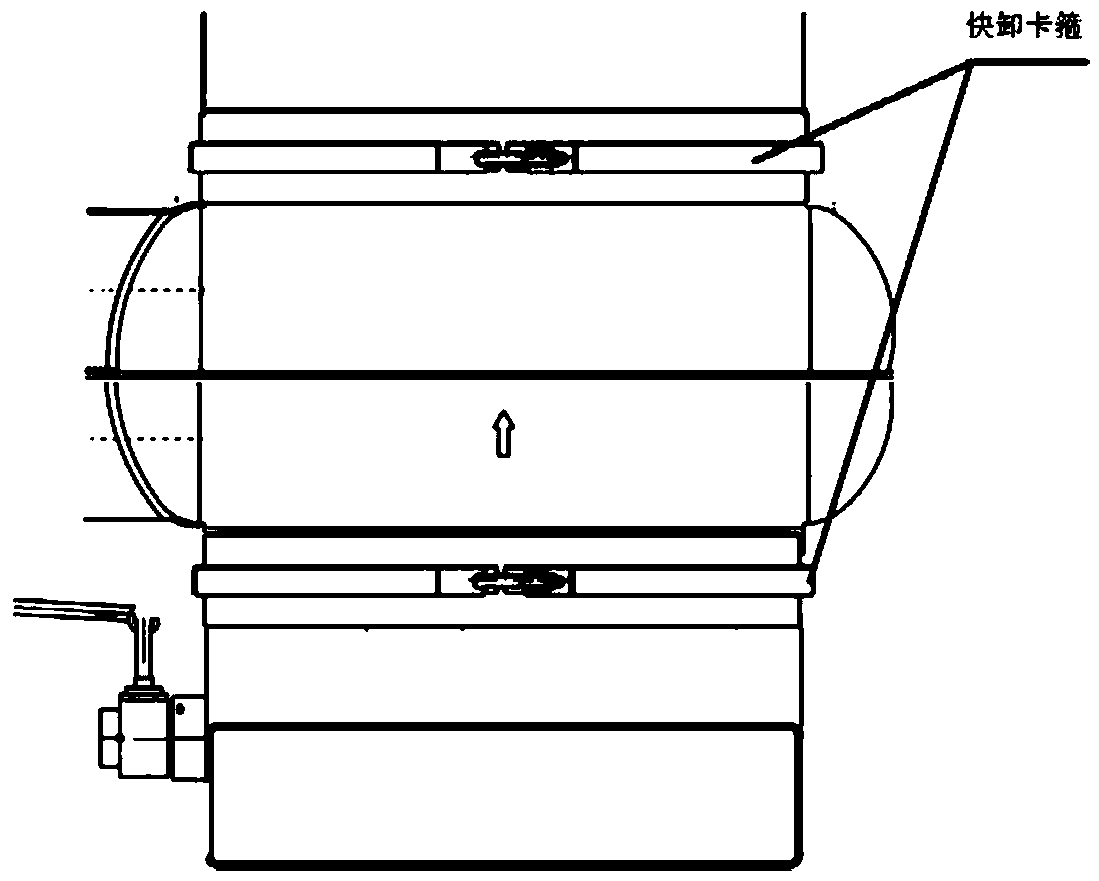 Air conditioner pipeline square flange connection quick-release clamp