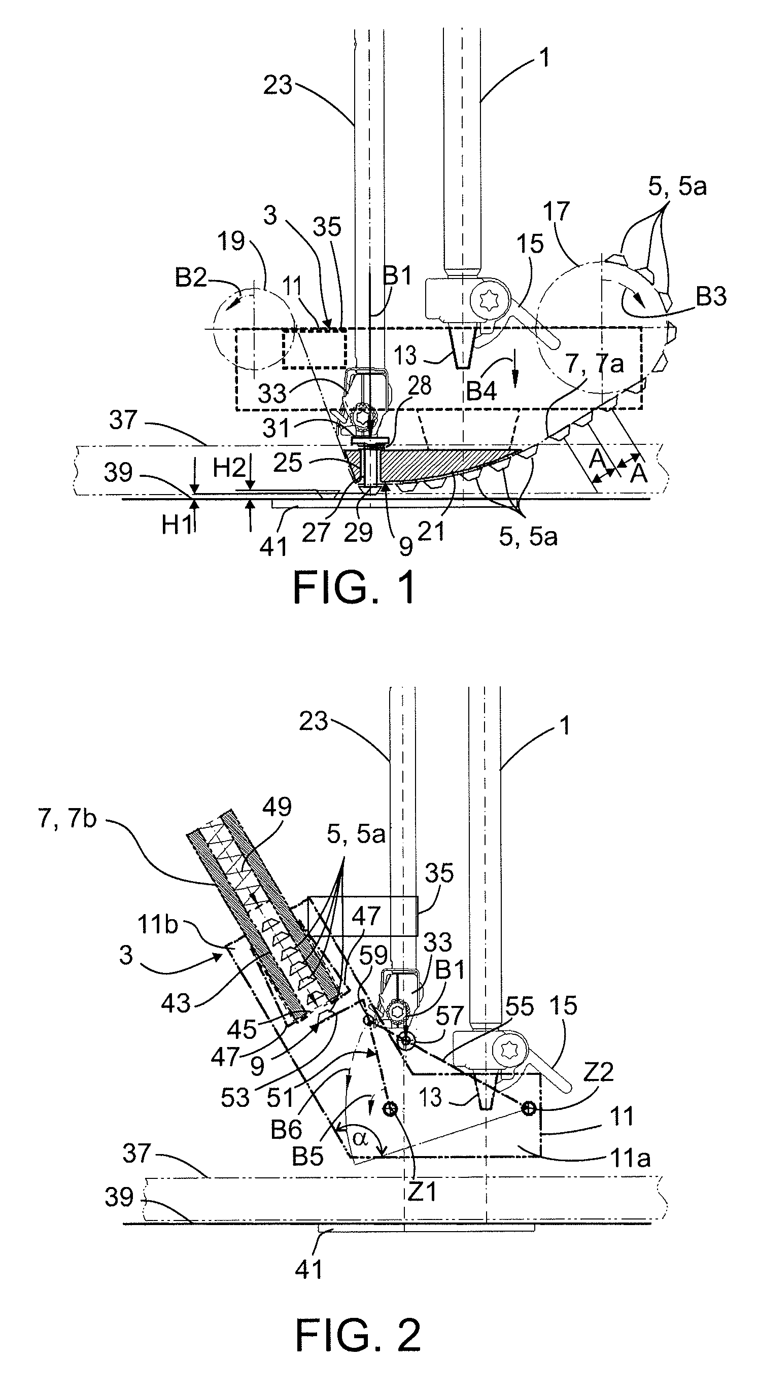 Placement device for placing decorative elements on a textile or non-textile sheet material