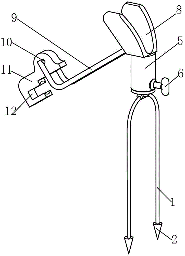 A multi-directional rotating fishing rod support frame