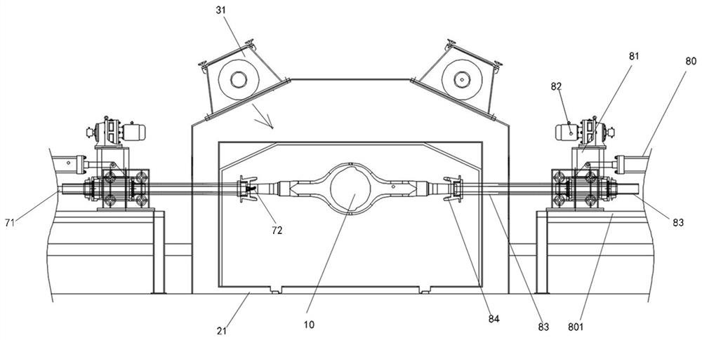 A drive axle axle housing blank cleaning device and cleaning method thereof