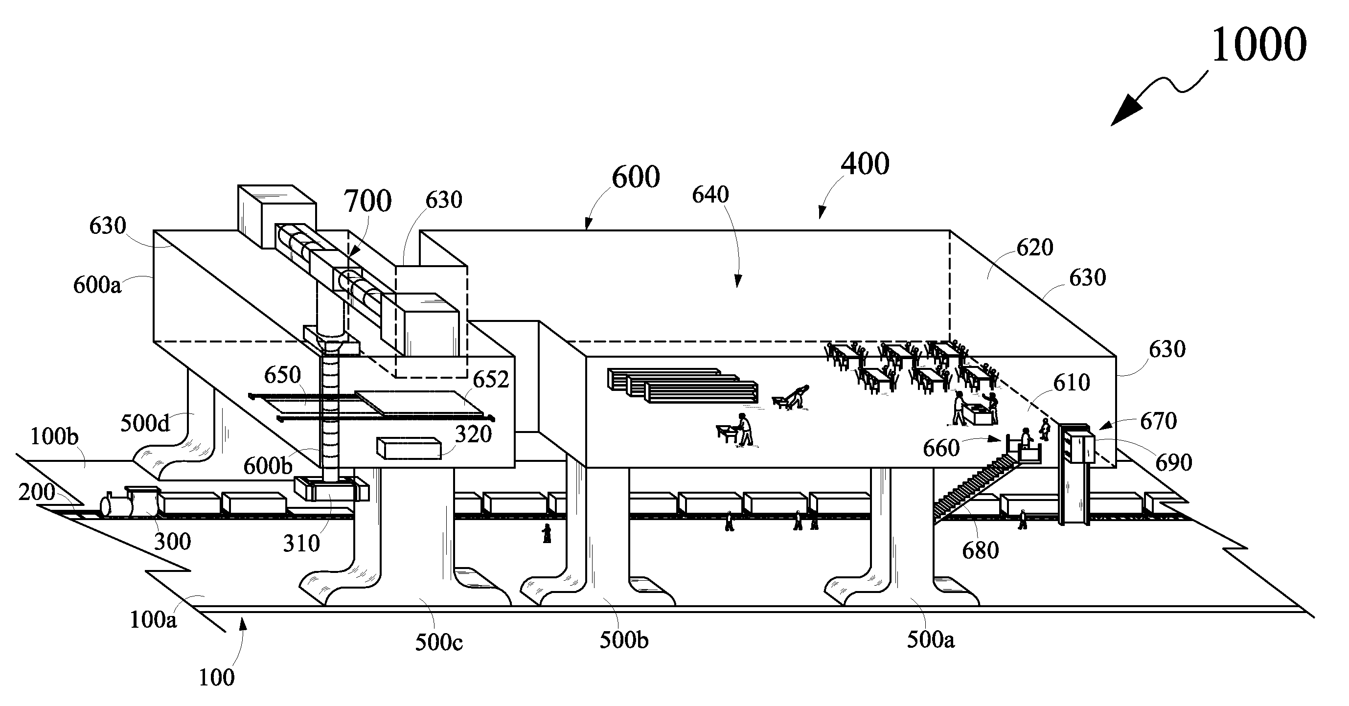 Structural arrangement at a train station