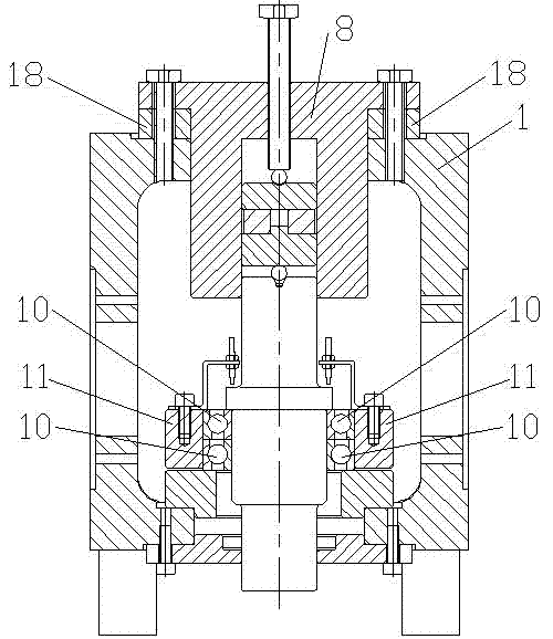 Modularized static stiffness testing device for angular contact ball bearings