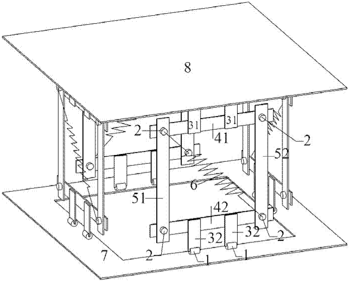 Three-dimensional cultural object shock isolation device with independent-type parallel rods