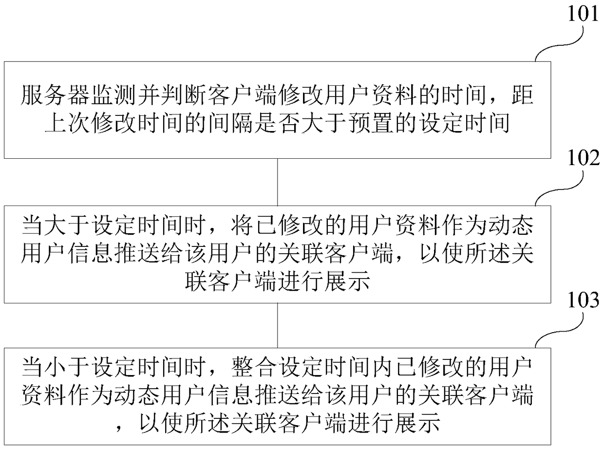 Method and system for instant push of dynamic user information