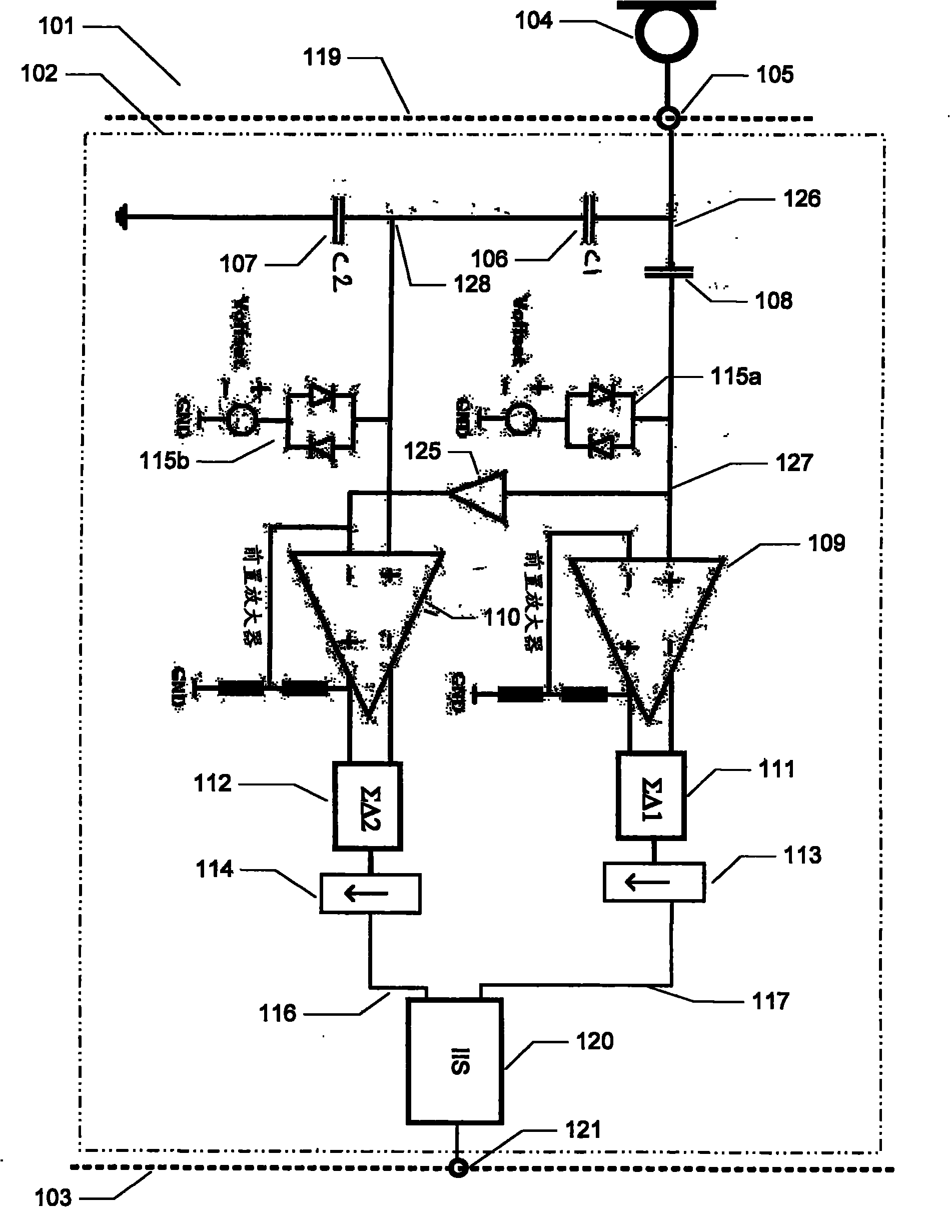 High performance voice frequency amplifying circuit